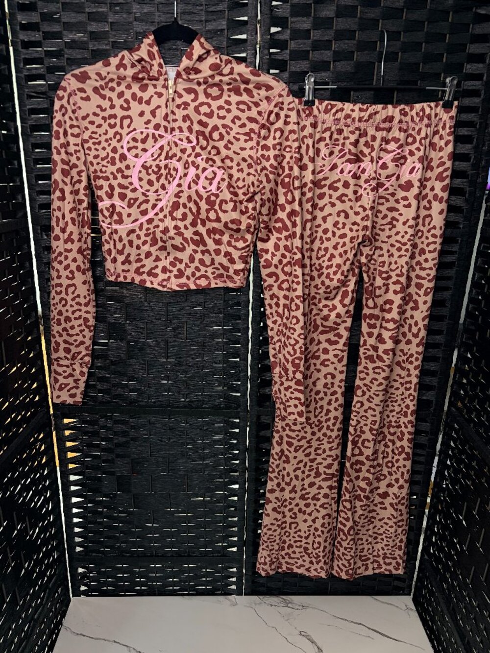 I.AM.GIA BLARE LEOPARD TRACKPAINT SET WOMEN SMALL